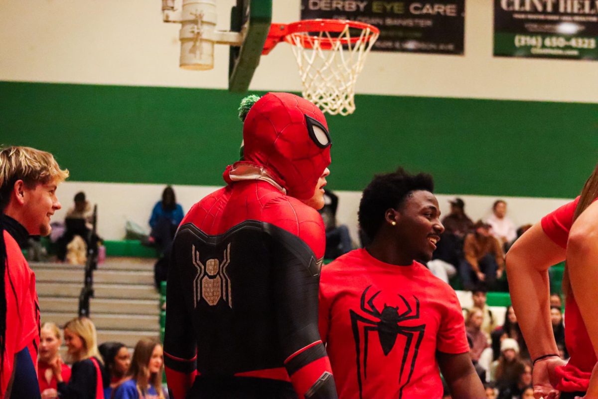 Spiderman with his classmates.