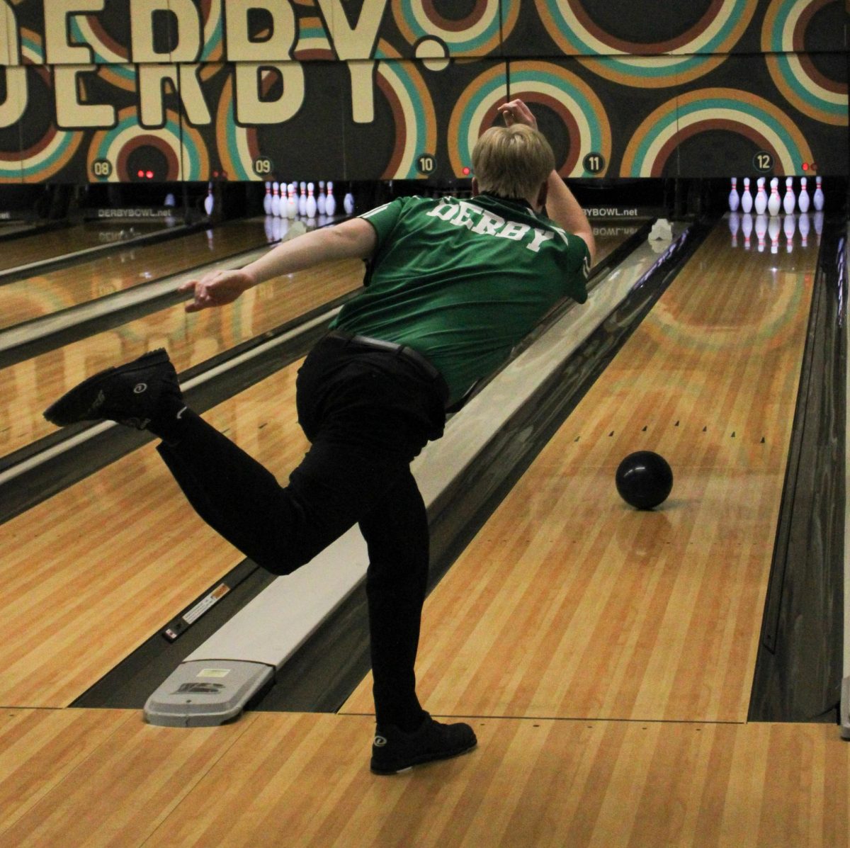 Player attempting to go for a strike.