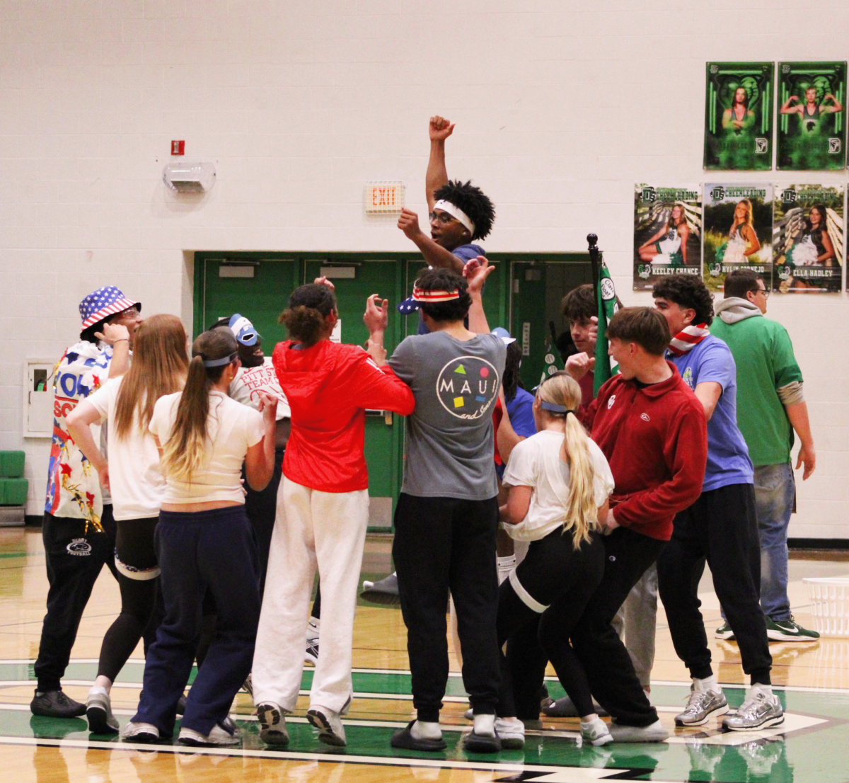 Sophomores cheering as they enter.