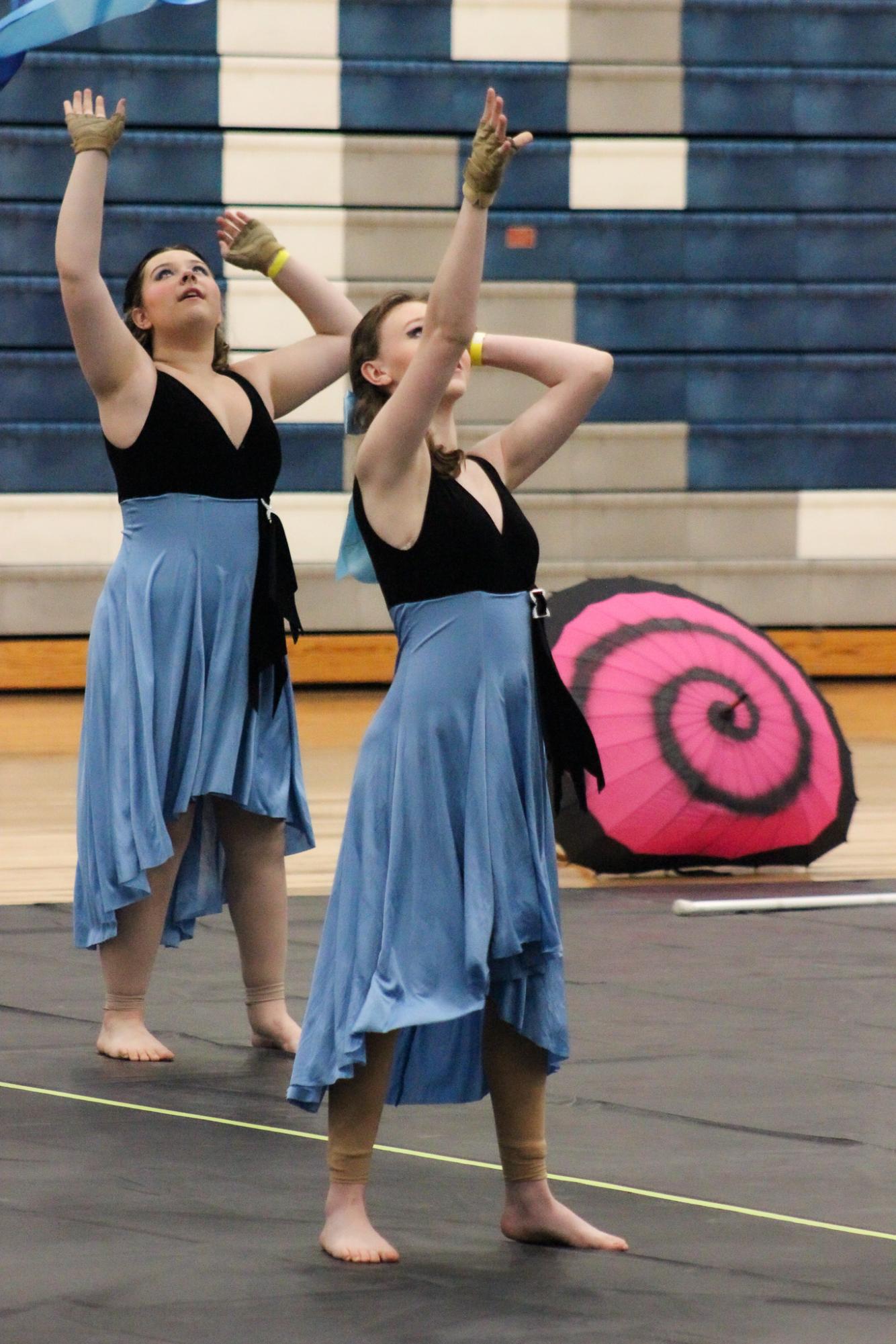 SIPAA ICT winds and winter guard performance (Photos by Bree Stuhlsatz)