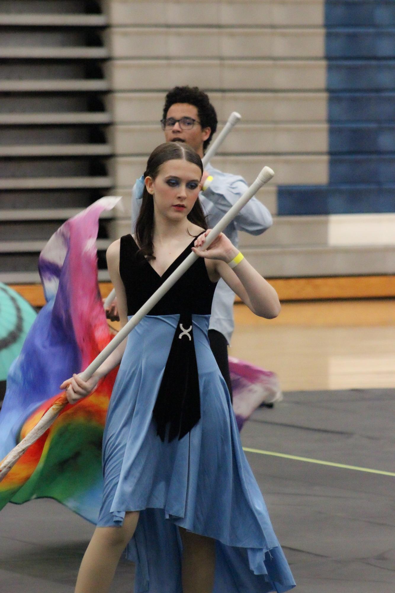 SIPAA ICT winds and winter guard performance (Photos by Bree Stuhlsatz)
