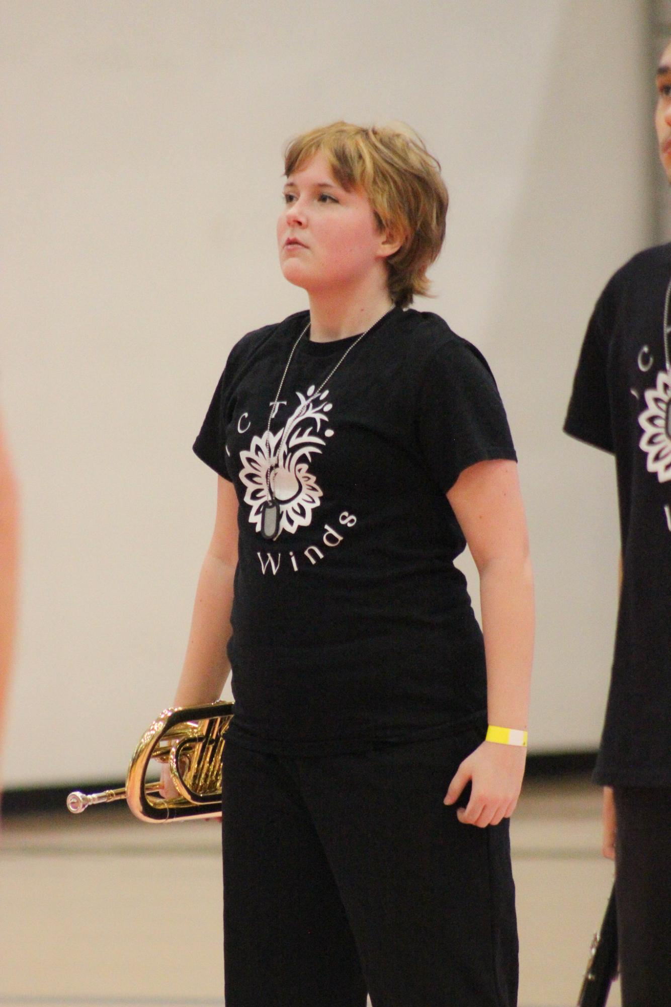SIPAA ICT winds and winter guard performance (Photos by Bree Stuhlsatz)