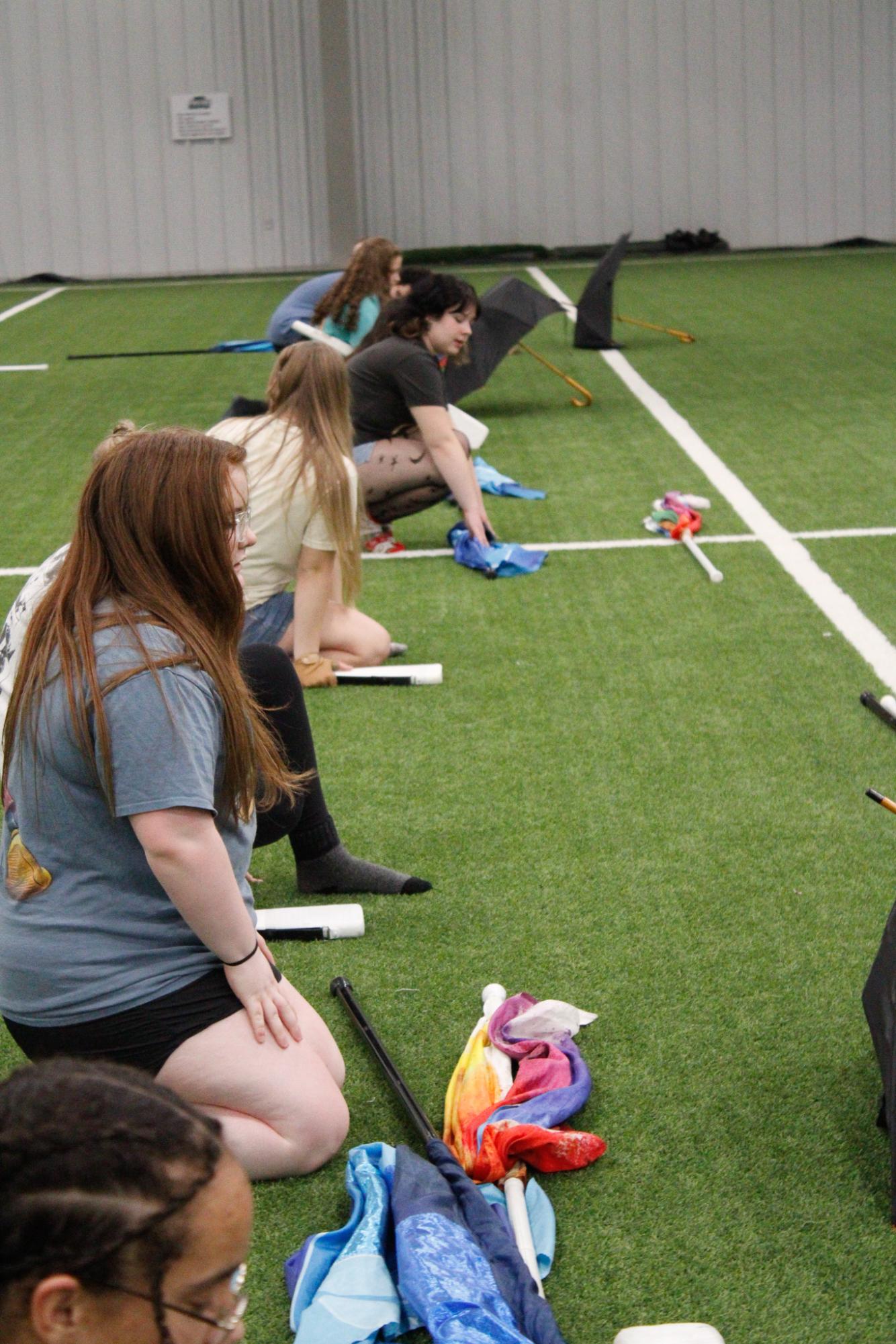 Winter Guard Practice Before Competition in Goddard (Pictures by Janie Edwards)