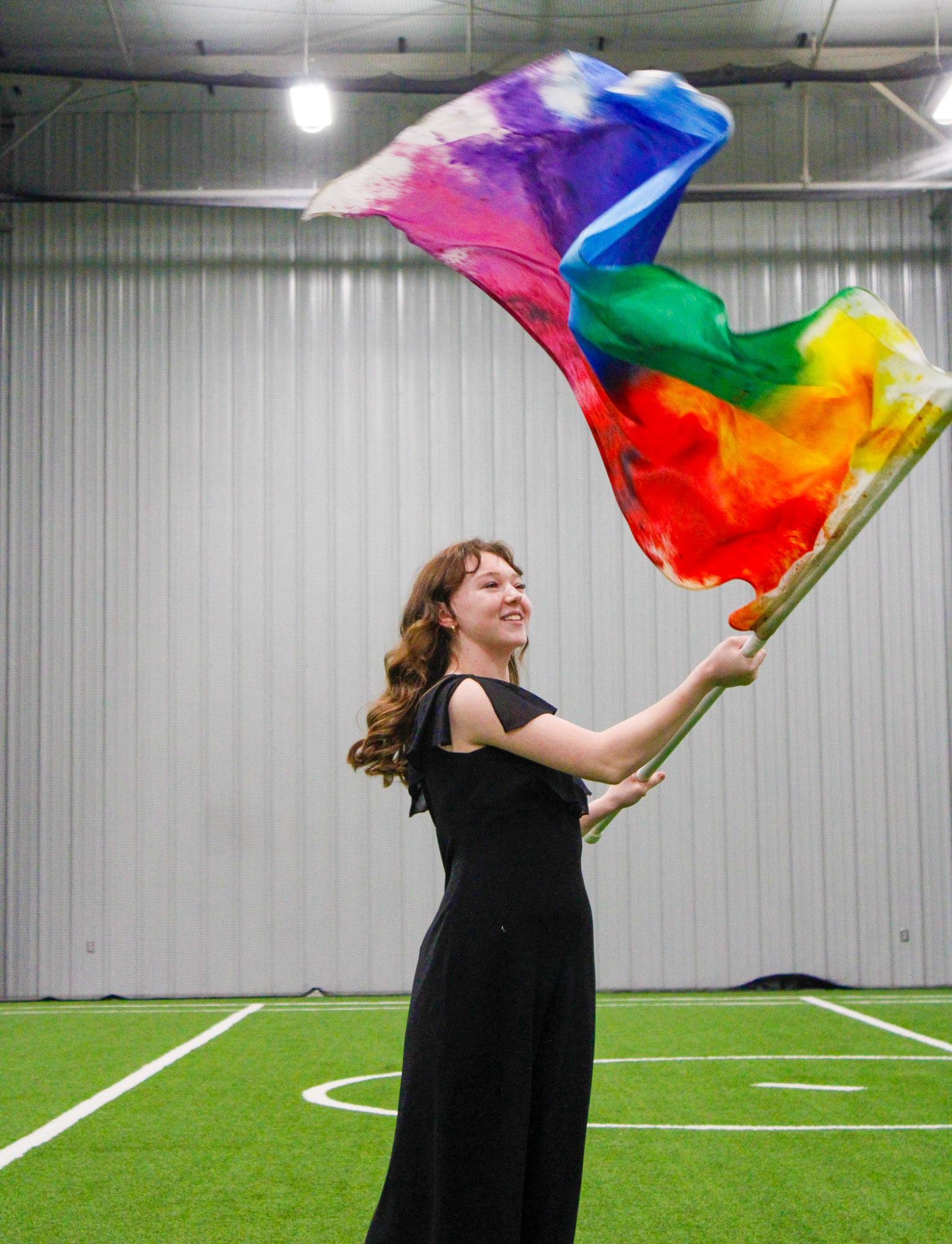 Winter Guard Practice Before Competition in Goddard (Pictures by Janie Edwards)