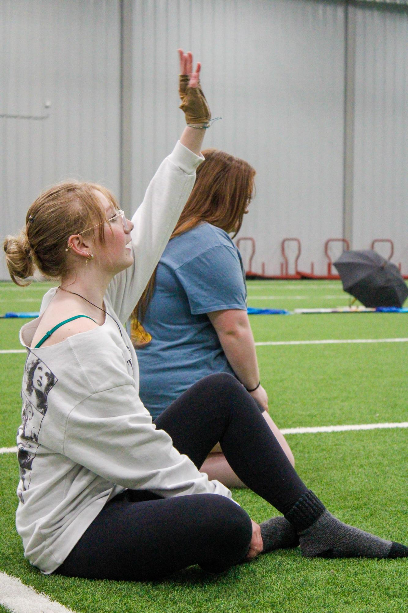 Winter Guard Practice Before Competition in Goddard (Pictures by Janie Edwards)