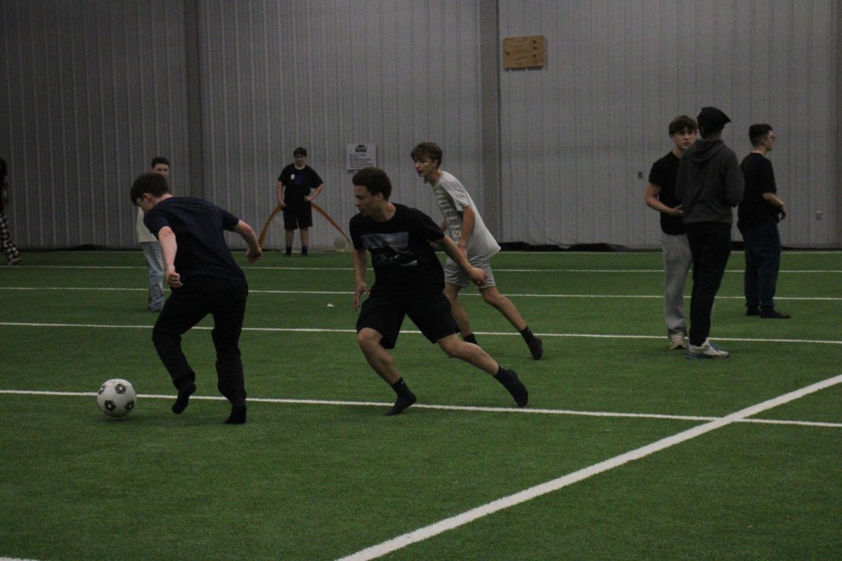 Students play games in PE.