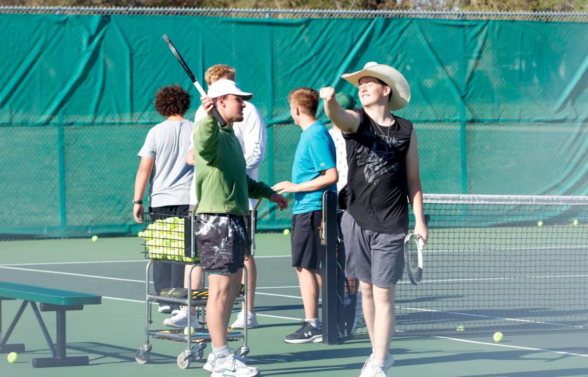 Players discuss with each other.