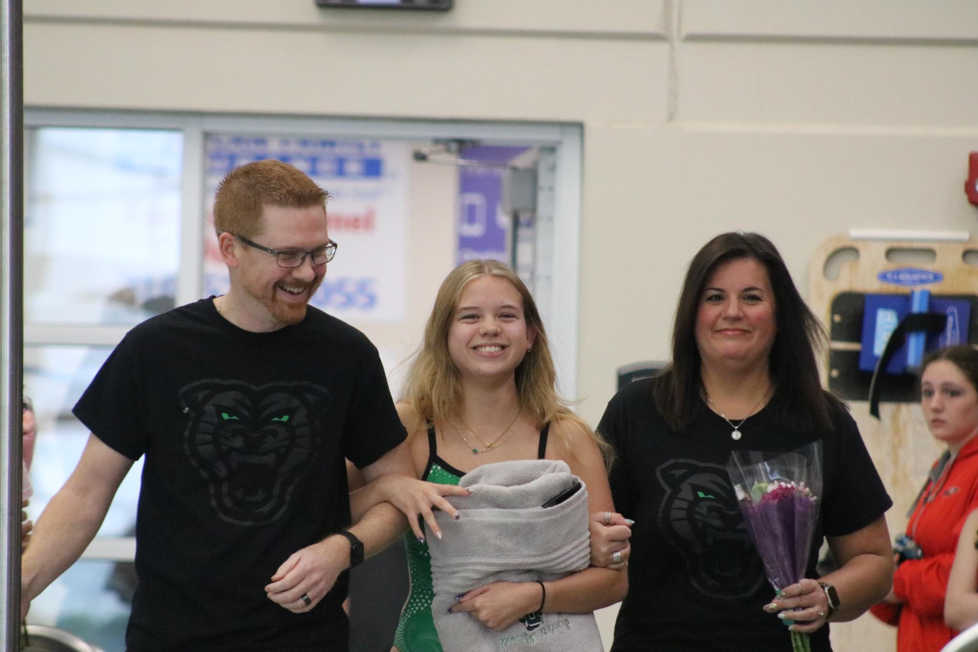 Girls swim senior night (Photos by Sophia Rogers)