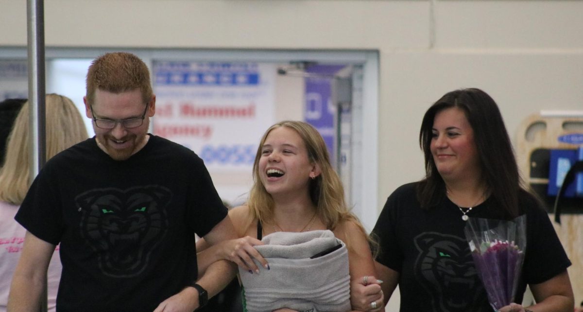 The girls swim team had their senior night. They honored seniors Michaela Blankenship, Alice Carducci, Scarlett Powell and Madison White.
