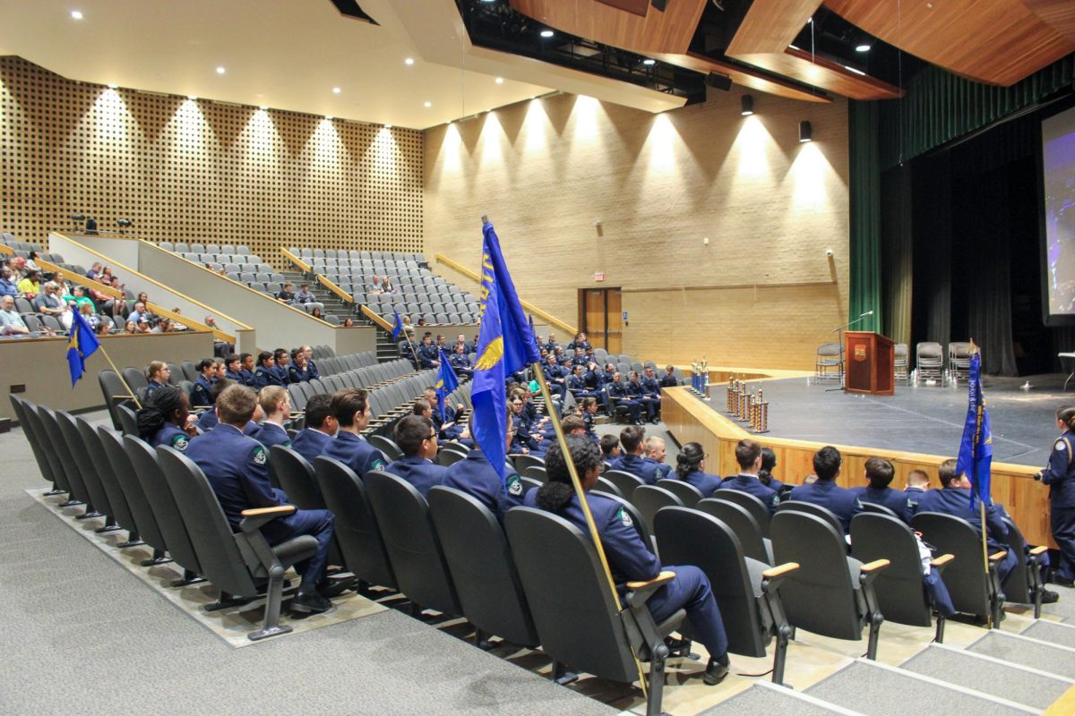 To end off the year AFJROTC holds a ceremony to present awards to students, congratulate AFJROTC for their accomplishments through out the year, and to say good bye to seniors. 